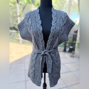 LOFT Alpaca Blend Charcoal Cardigan Sweater